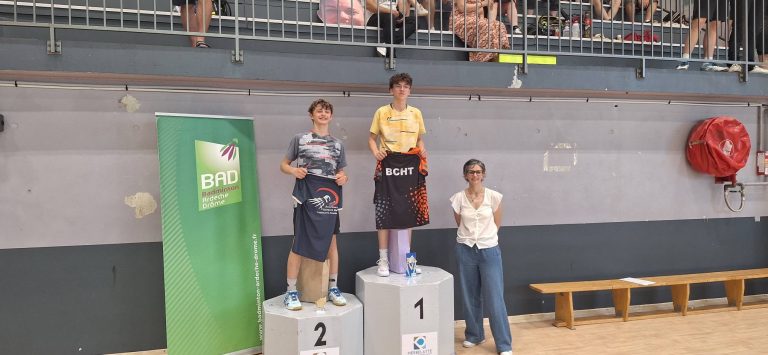 Podium du championnat bi-départemental de badminton Drôme-Ardèche 2026