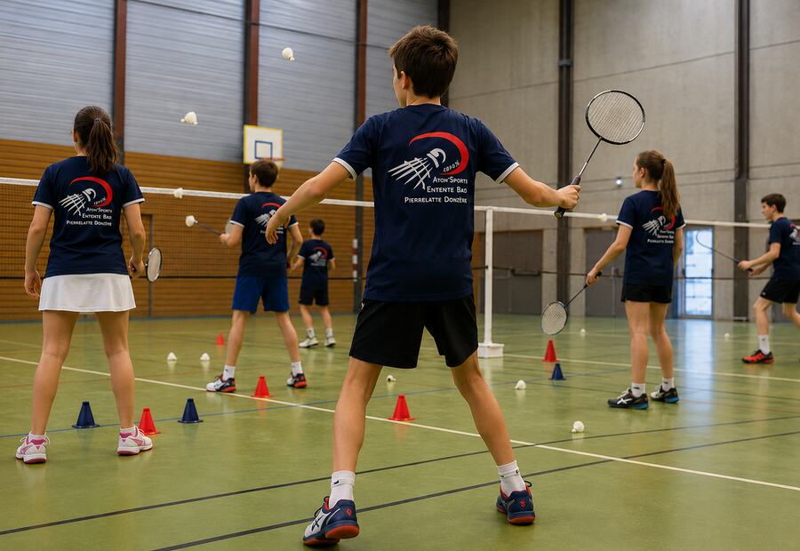 Jeunes de l'EBPD26 lors d'un entraînement à la Halle des sports